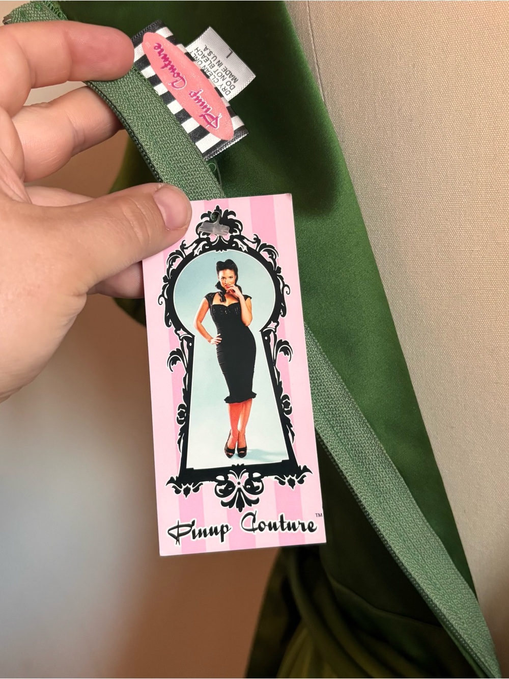Pinup Couture Clothing emerald green sarong dress - Picture 7 of 9